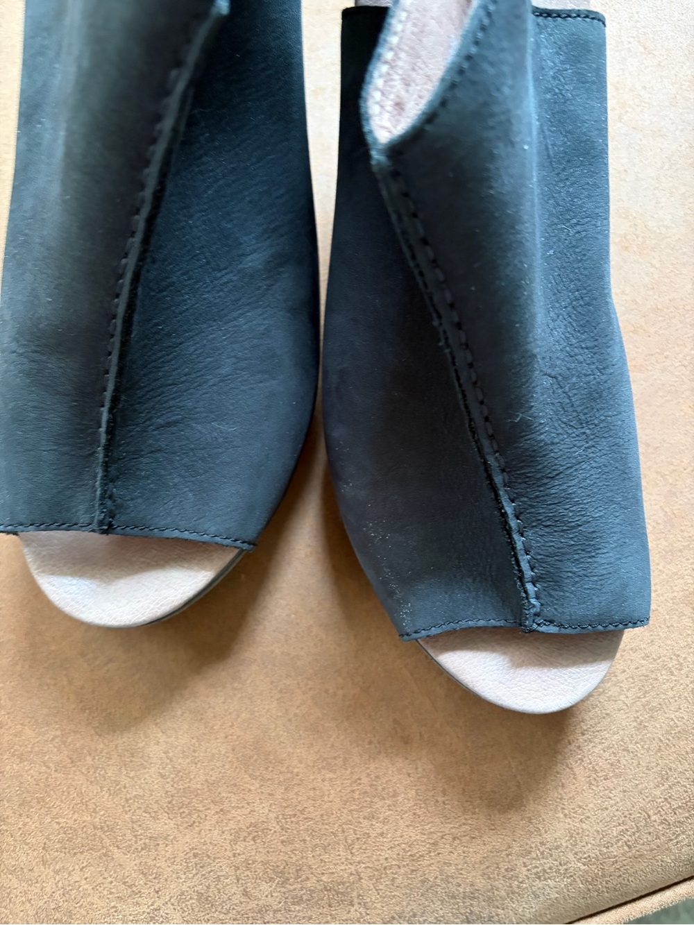 Dansko Reggie Peep Toe Slingback Wedge Sandals Black Brown Leather - Picture 4 of 4